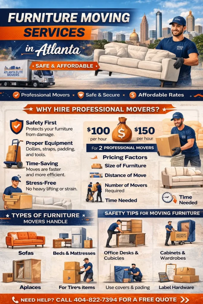 Info graphic image for furniture moving services in Atlanta
