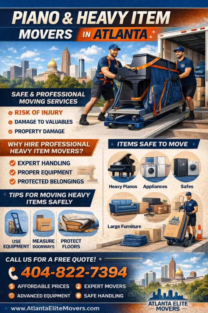 Infographic piano & heavy item movers in Atlanta