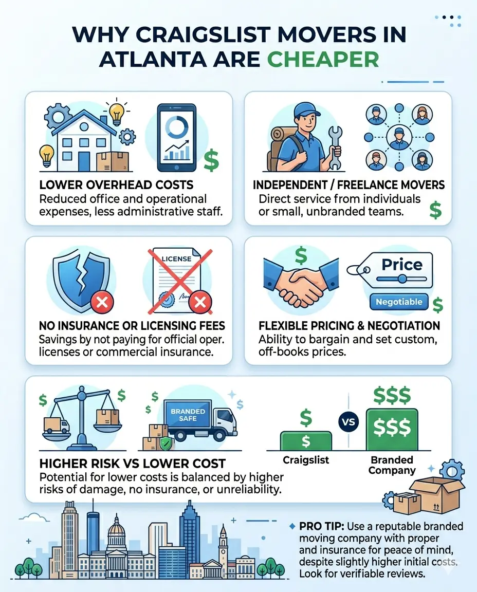 Why Craigslist movers in Atlanta are cheaper and risks involved