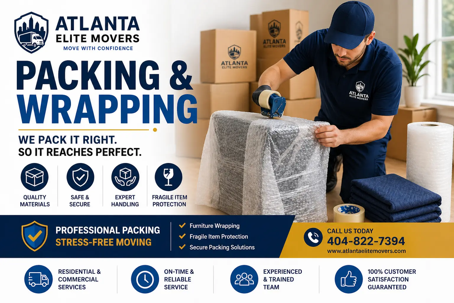 packing and wrapping services atlanta, professional packing services atlanta, furniture wrapping atlanta, moving packing services