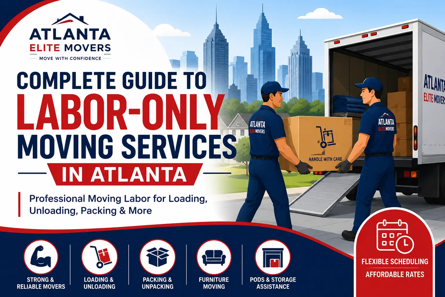Complete guide to labor-only moving services in Atlanta. Learn how labor-only movers help with loading, unloading, packing, furniture moving, and moving truck assistance.