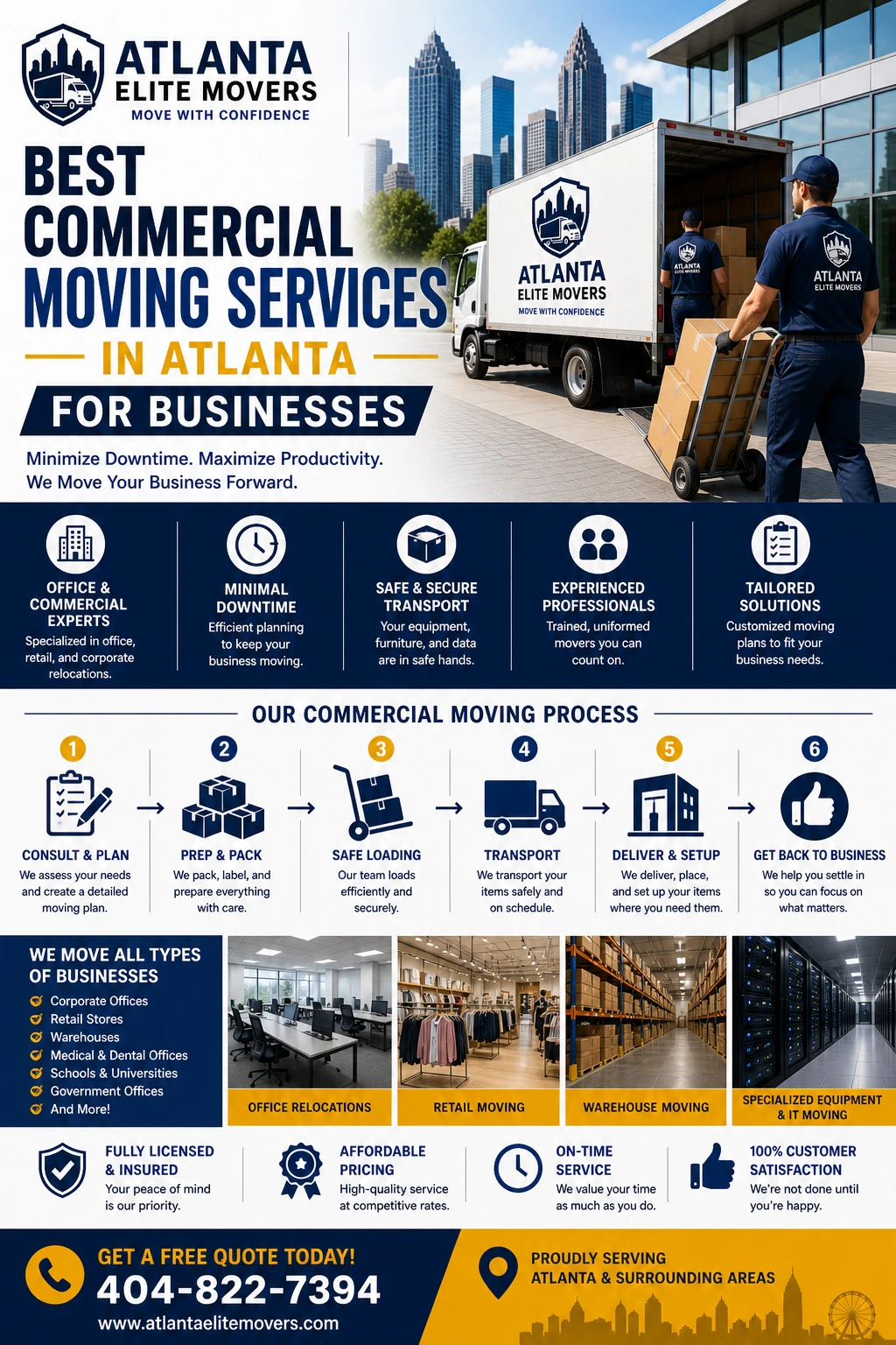 Best commercial moving services in Atlanta infographic